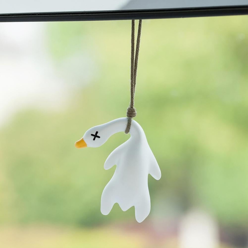 Cute Color Changing Roasted Duck Rearview Mirror Car Decoration, Swinging Duck Interior Accessory, 1Pc White 9084446918274