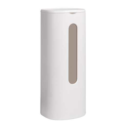 Wall Mount Cup Dispenser with Lid, Ivory White, 8.6x22.2x9.2cm 1
