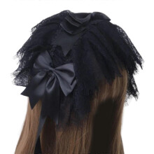 (Black) Fashion Lace Hairbands Photo Props Makeup Lace Ruffle Headbands Party Headpiece Fun Headbands for Music Festivals White
