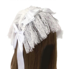 (White) Fashion Lace Hairbands Photo Props Makeup Lace Ruffle Headbands Party Headpiece Fun Headbands for Music Festivals White