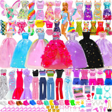 85 Pieces Dress Up Doll Clothes Set for 30cm Dolls Princess Wedding Dress Pants Skirts Shoes Accessories Girls Toys