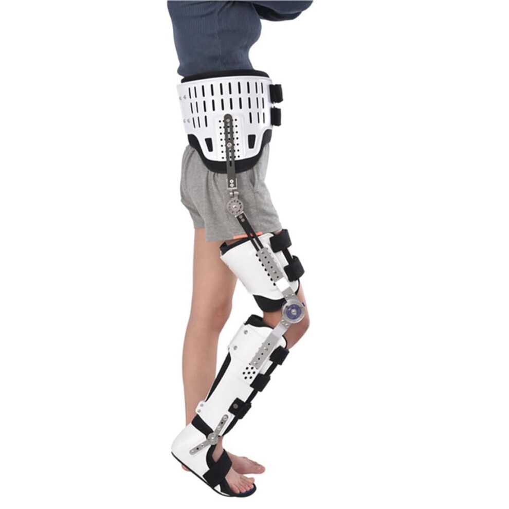 Adjustable Knee Joint Fixed Brace, Leg Stabilizer Orthosis, Walking Boots For Knee Ankle, Right Size Ankle With Waist
