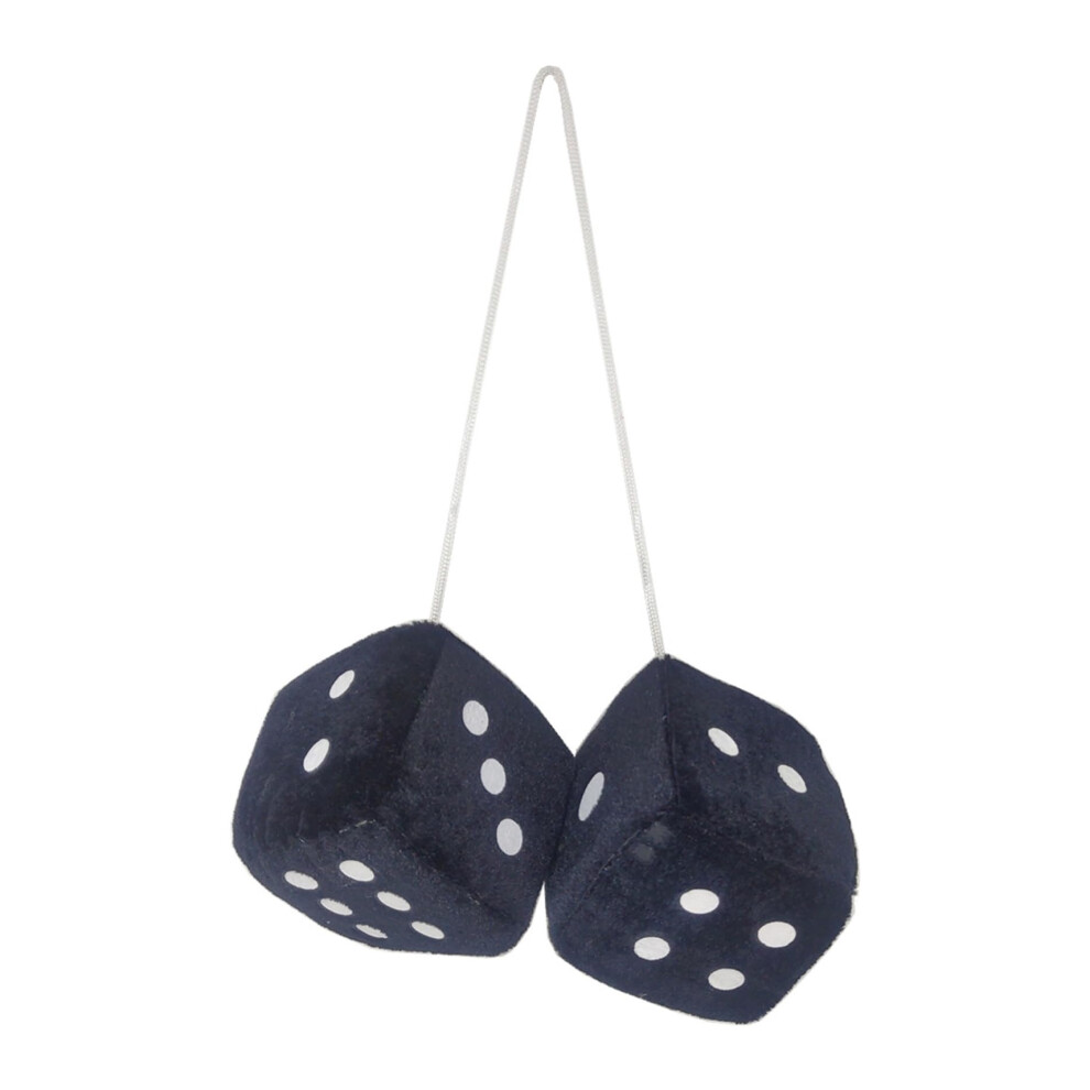 Dice For Car Rearview Mirror Plush Dice Sponge-Stuffed Ornament For Car Interior Decor Universal Fit Black 9016109867070