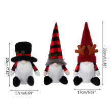 (Old mans hat) Christmas Gnome Santa Elk Hat Elf for Doll Ornament Desktop Decor Cute Crafts for Children Women Men New Year Gift