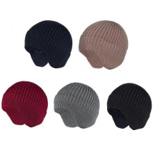 (Gray) All-match Knitted Cap Plus Velvet Warm Wool Hat Winter Coldproof Ear for Protection Outdoor Activities Sport in Cold Wea Gray