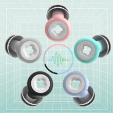 Silicone Reusable Noise Cancelling Ear Plugs Black L/S for Sleep