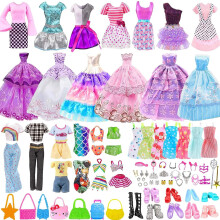 11.5 Inch Doll Clothes Set 56 Pcs Girls Dress Up Toys with Skirts Dresses Pants Shoes
