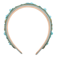 2Pcs Elegant Blue Rhinestone Headband Wide Fabric Hair Accessories