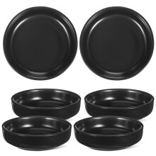 6Pcs Black Ceramic Side Dishes for Appetizers and Sushi Sauces
