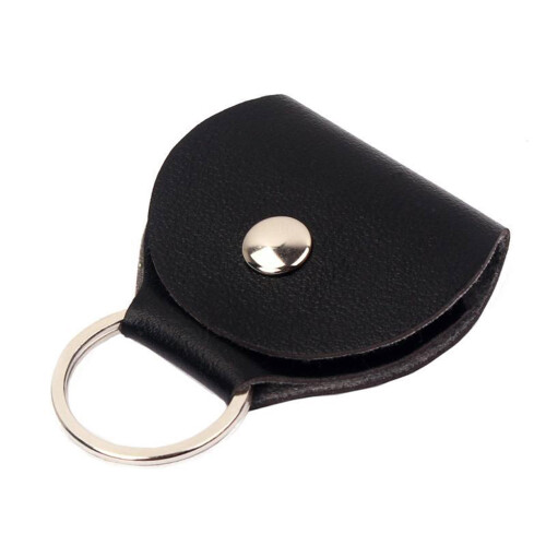 PU Leather Guitar Picks Case Keychain Light Weight Picks-Black