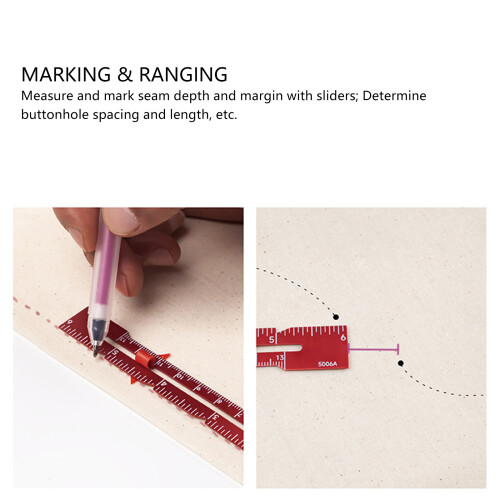 Fabric Quilting Ruler Patchwork Measuring Ruler-Red 6 inches 2