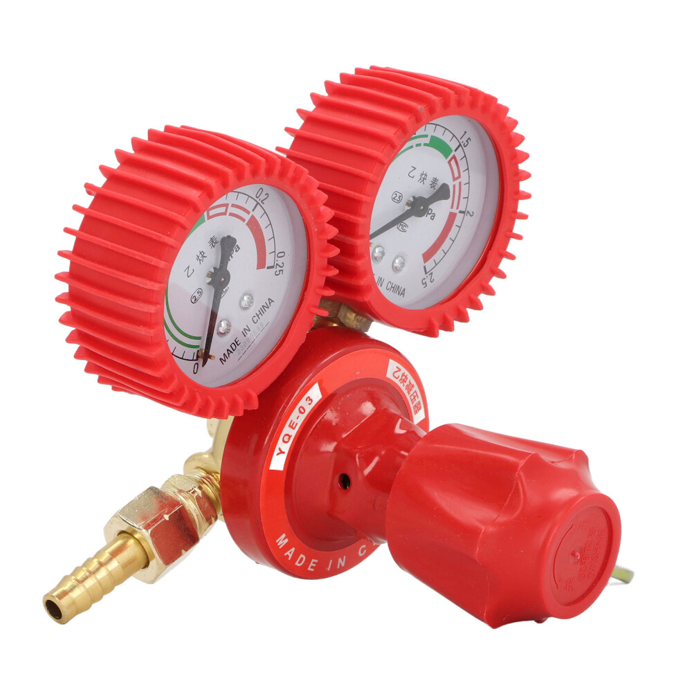 Shockproof Acetylene Pressure Reducer 8Mm Inlet Dual Display Gauge Meter 6951349632008