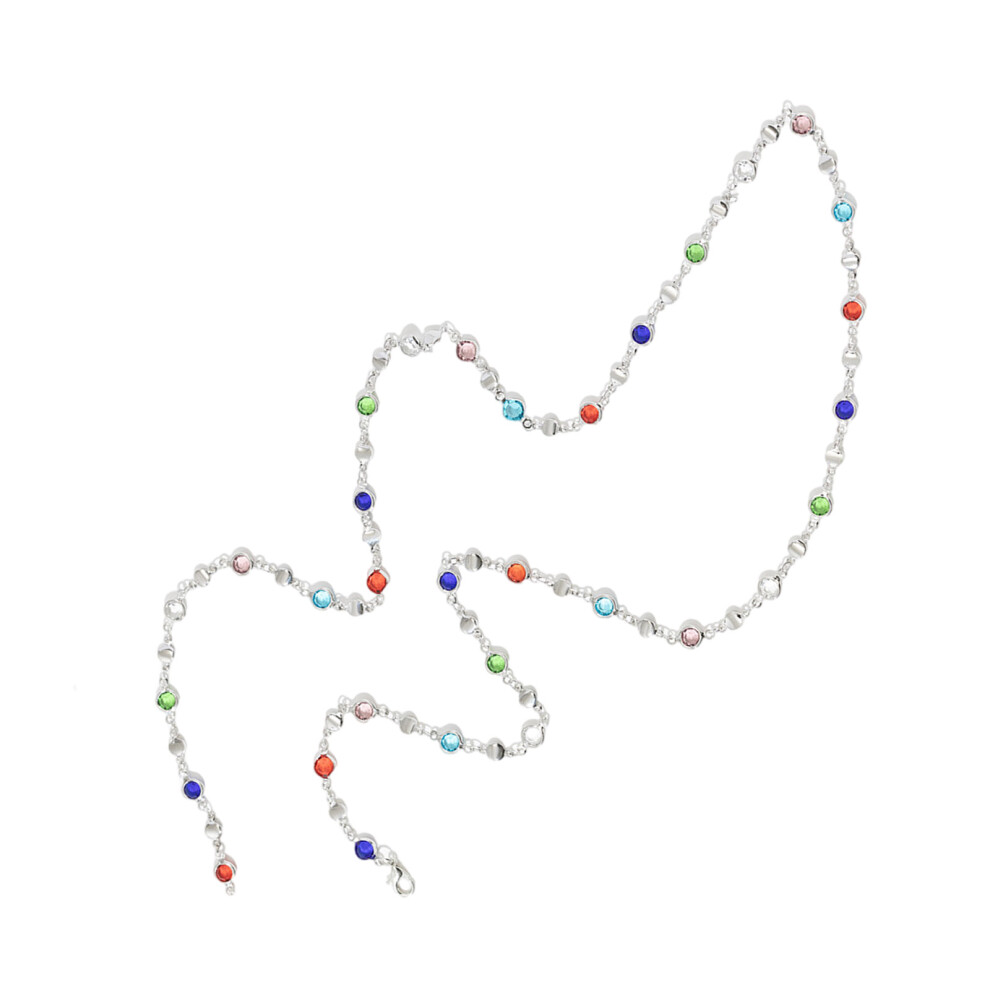 Women Necklace with Colorful Glass Beads-body chain Silver-image-OPC-PKGTDXR-NEW