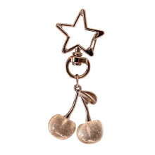 Cherry Bag Pendant Everyday Use Keyring for-White silver button