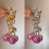 Cherry Keychain Pendant Colorful 3D Fruit-Blue silver button 5