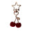 Cherry Keychain Handmade 3D Fruit Pendant-Red silver button 1