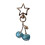 Cherry Keychain Pendant Colorful 3D Fruit-Blue silver button 1