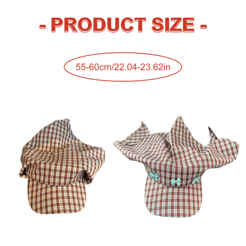 Modern Headscarf Bowknot Baseball Caps for Both Men-pink plaid 2