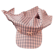 Classical Sun Hat Wide Brimmed Baseball Hat-Pink plaid pink bow