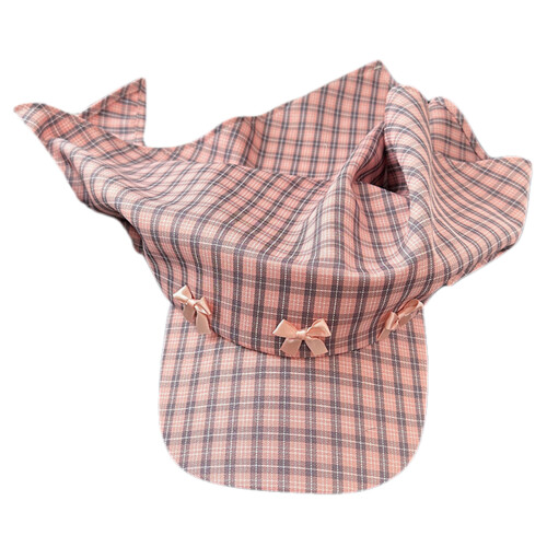 Classical Sun Hat Wide Brimmed Baseball Hat-Pink plaid pink bow