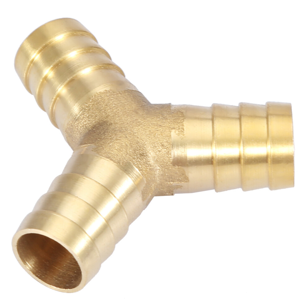 Brass Y 3-Way Hose Barbed Connector Joiner Fitting