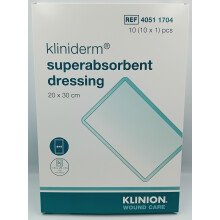 Kliniderm Super Absorbent NA 20cm x 30cm Box of 10 - REF:40511704