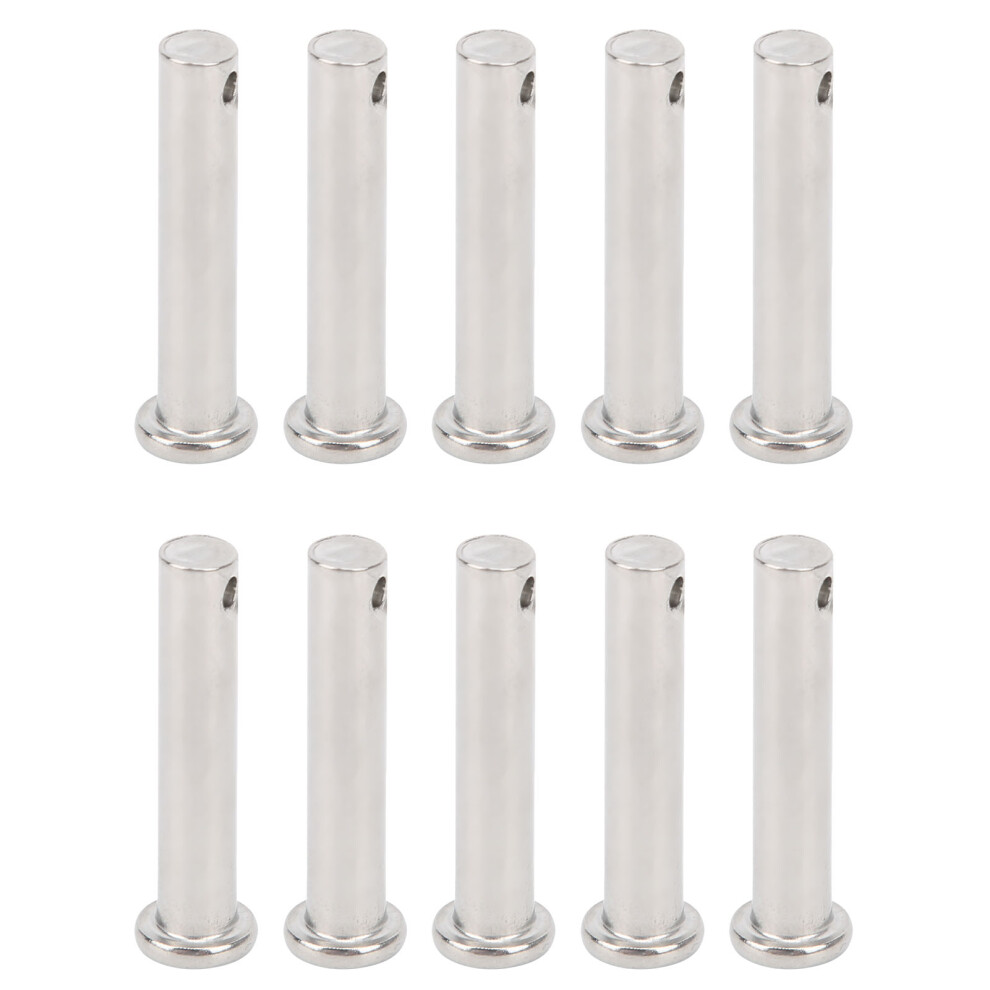10Pcs Round Clevis Pins Flat Head 304 Stainless