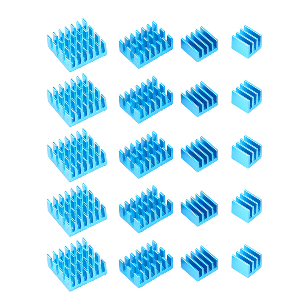 20pcs Blue Aluminum Heat Sink CPU Cooler with