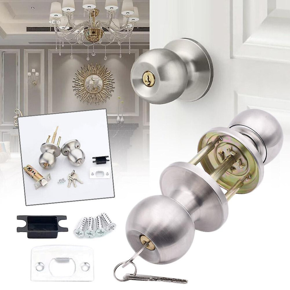 Door Knob,Keyed Entry Door Knob With Lock, Interior And Exterior Door Lock 6935159158590