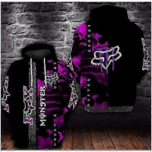 (L 170-175CM, XC900154) Men's Hoodie Fash Fox 3d Digital Print Pulr Sleeve Women's Hooded Sport Sweatshirt () #YoGu