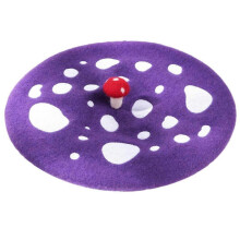 (Purple) Popular Wool Beret Hat for Adult Embroidered Mushroom Octagonal Hat Lady Driver Hat Girl Shelby Cap for Winter Autumn Purple