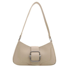 (White) PU Leather Armpit Bag Korean Style Shopping Dating Bag Simple Shoulder Bag Small Handbag Purse for Women Teenage Girls White