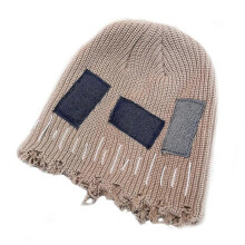 (Khaki) Patch Beggar Hat Baggy Slouchy Beanie Hat Knitted Warm hat for Men Women Crochet Knitted Hat Skullies Beanie Winter Warm olive green