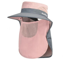 (Dual Toner) Fishing Hats For Men Sun Protection With Netting Hiking Hat with Ponytail Hole Safari Hat with Neck Flap Sun Hat two color purple