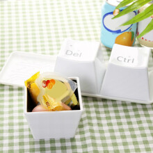 Cute Water Cup Set with Tray, White Plastic, 344g, Home Use