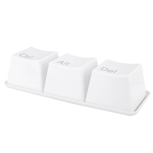 Cute Water Cup Set with Tray, White Plastic, 344g, Home Use 2