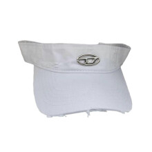 (White) Sun Hat for Woman Outdoor Visor Hat Wide Brims Summer Spring Empty Top Hat Foldable Sun Hat with Metal Badge Decals White