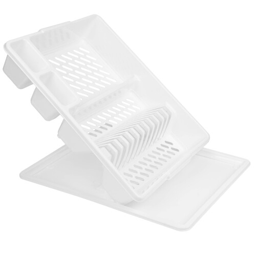 Scolapiatti - CURVER - 45x38x8,8 cm - Bianco - Plastica - Con vassoio 2