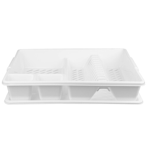 Scolapiatti - CURVER - 45x38x8,8 cm - Bianco - Plastica - Con vassoio
