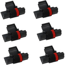 (black red) 6PCS Ink Roller Set for IR40T for CITIZEN CX-123 /CX-120 Calculator and Many Others black red