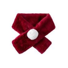 (scarf) Plush Christmas Scarf Santa Hat with White Brim for Holiday Parties Giving Love New Year Party Cosplay Accessories