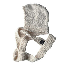 (Beige) Winter Shawl Hat for Teens Girl Neck Scarf Hat Cold Weather Beanie Hat Autumn Handmade Crochet Scarf Women Accessories Khaki