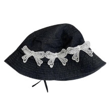 (Black) Fishing Hat with Bowtie Bucket Hat Soft Floppy Fisherman Hat Women Girl Beach Hat Photowear Sun Hat Camping Hat light blue