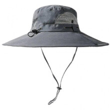 (Gray) Packable Wide Brimmed Bucket Hat Sunshade Jungle Hat Sun Hat for Outdoor Hiking Camping Unisex Fisherman Hat Navy blue
