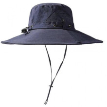 (Navy blue) Packable Wide Brimmed Bucket Hat Sunshade Jungle Hat Sun Hat for Outdoor Hiking Camping Unisex Fisherman Hat Navy blue