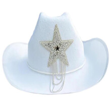 (White) Bride Cowgirl Hat Bride Hat Bride Cowboy Hat Bridal Party Hat Bachelorette Party Hat Cowboy Fedoras hat Disco Cowboy Hat White