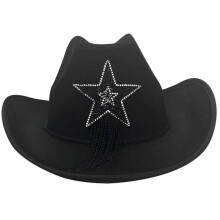 (Black) Bride Cowgirl Hat Bride Hat Bride Cowboy Hat Bridal Party Hat Bachelorette Party Hat Cowboy Fedoras hat Disco Cowboy Hat White