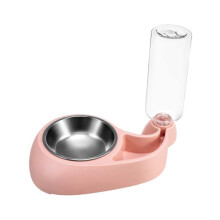 (Pink) Whale Shape for Cat Feeder Bowl and Water Dispenser Automatic Pet Food Feeder and Gravity Water Bottle for Cat Dog Bunny Pink