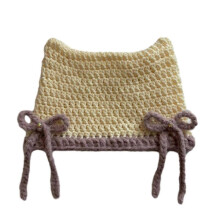 (Creamy yellow and pu) Knitted Kitten Hat 2000s Girls Photo Props New Year Thick Headgear Adults Kids Star Kitten Ears Y2K Photo Props