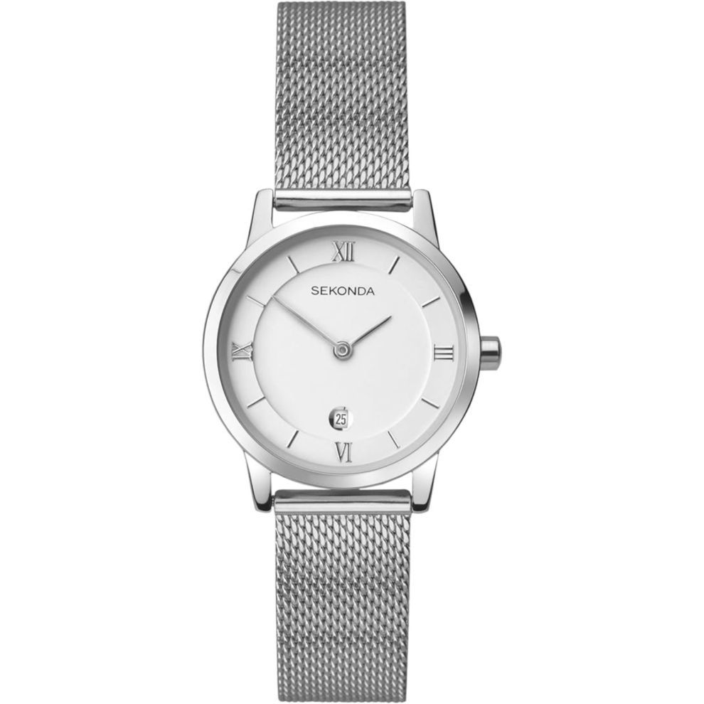 Sekonda Carter Women's 28Mm Watch Mesh Bracelet Date Function New Silver